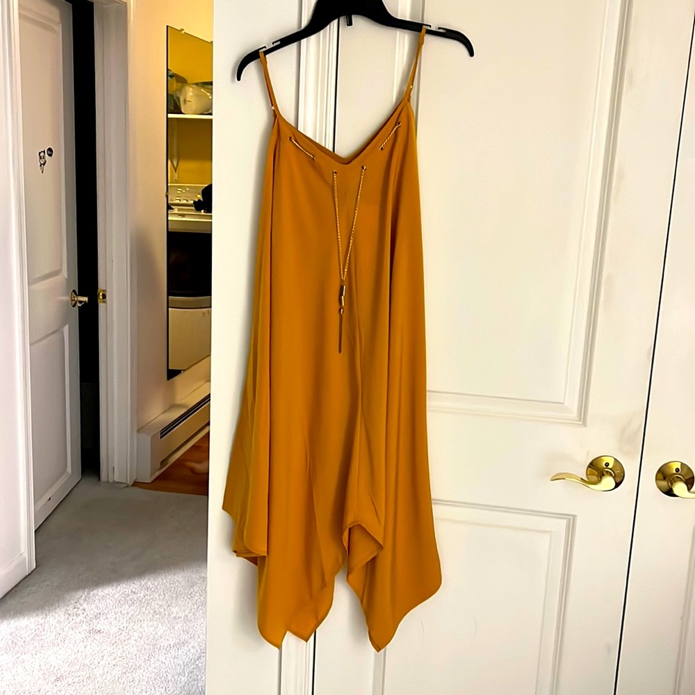 Mustard yellow dress large new w tags